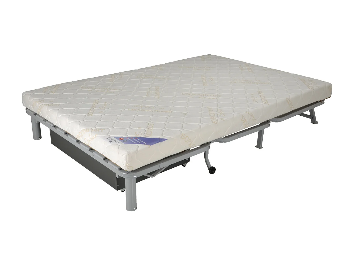 Banquette BZ tissu matelas 12cm Venus-Couleur Bleu canard-140x200