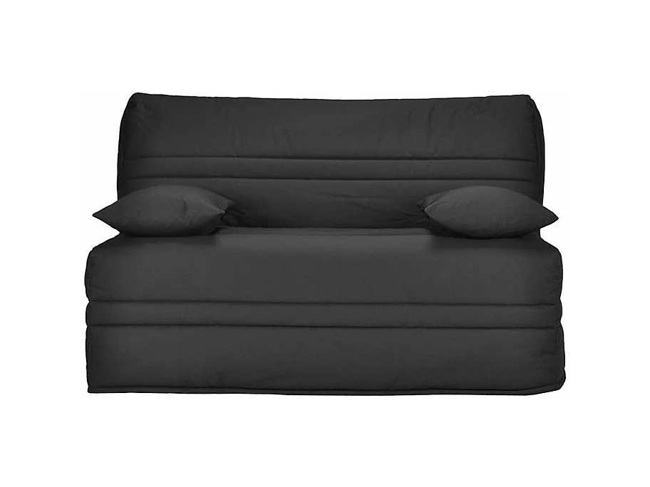 Banquette BZ tissu matelas Bultex 15cm Barnes 140x200-Couleur Gris foncé