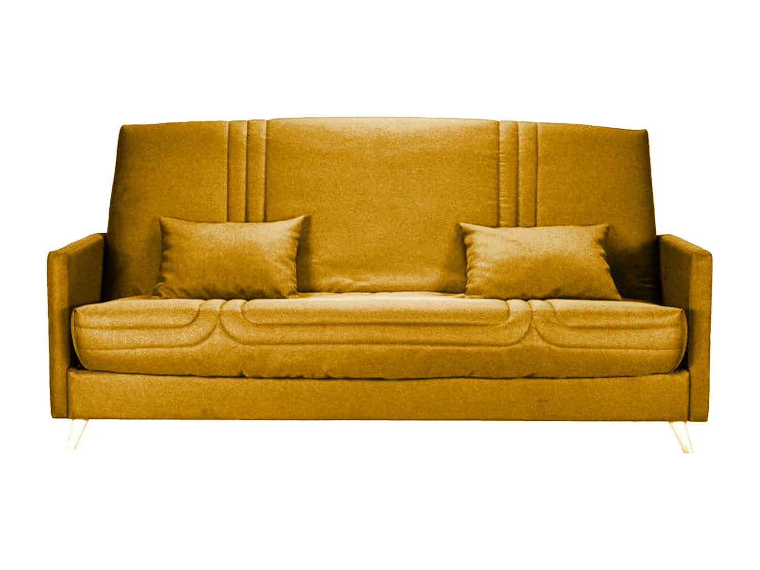 Clic-clac stoffen bank 130x190 cm Starbed matras 13 cm met Soly opbergruimte-Kleur Ambergeel