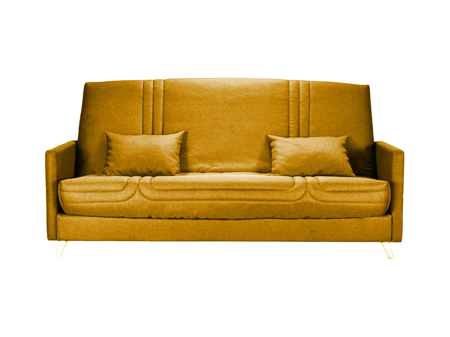 Banquette Clic-clac tissu 130x190 matelas Starbed 13cm avec rangement Soly-Couleur Jaune ambre