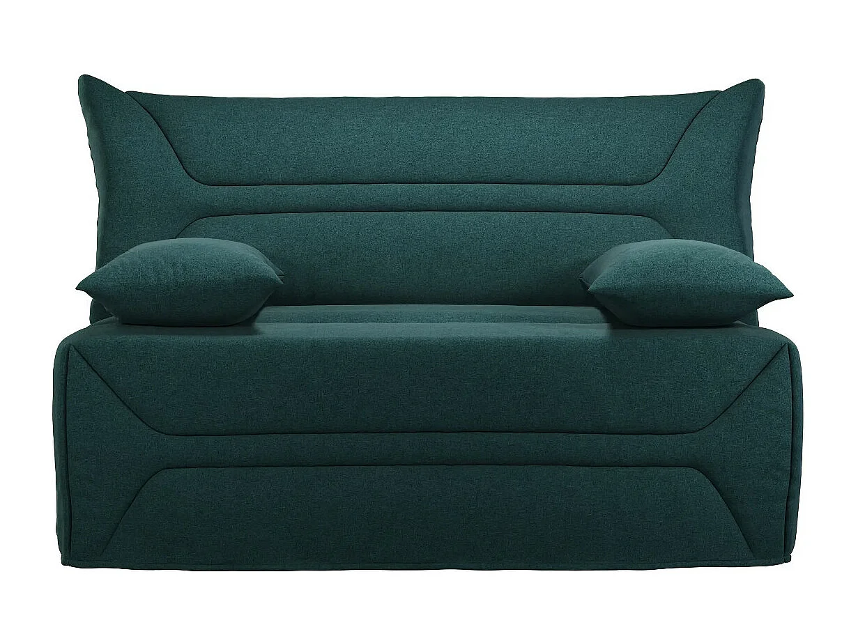 Canapé BZ Tissu matelas 12cm 140x190 Zilo-Couleur Vert sapin-Coffre de rangement Avec rangement