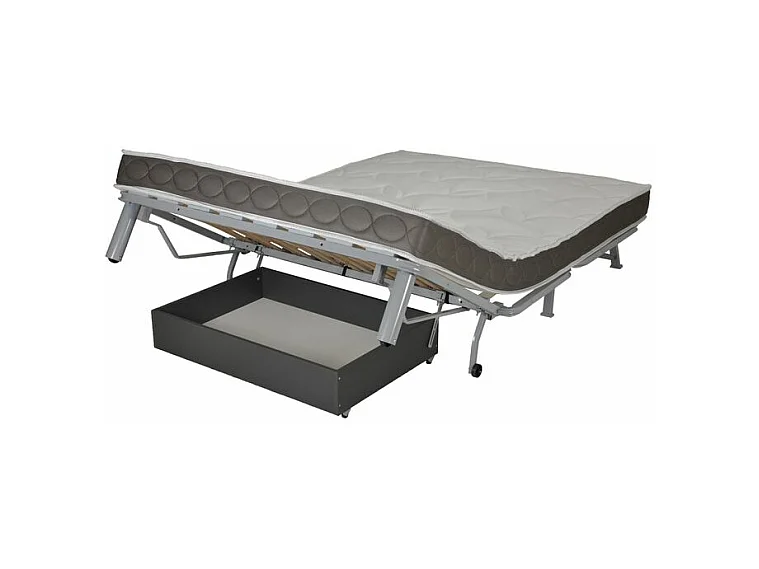 Canapé BZ Tissu matelas 12cm 140x190 Zilo-Couleur Vert sapin-Coffre de rangement Avec rangement