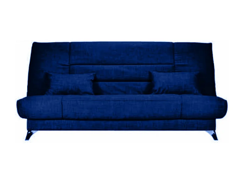 Banquette Clic-clac tissu 130x190 matelas Starflex 13cm avec rangement Malax-Couleur Bleu nuit