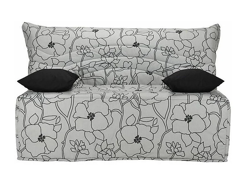 BZ grijs bedrukte bank 140x200 cm Starconfort matras 12 cm Petals