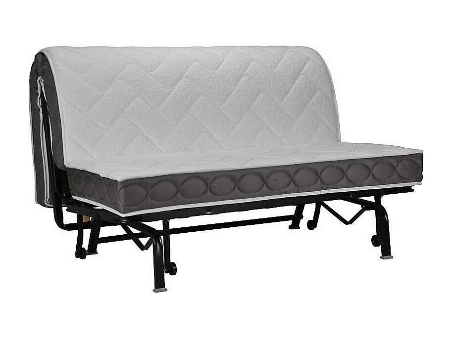 Banquette BZ grise imprimée 140x200 Matelas Starconfort 12cm Pétales