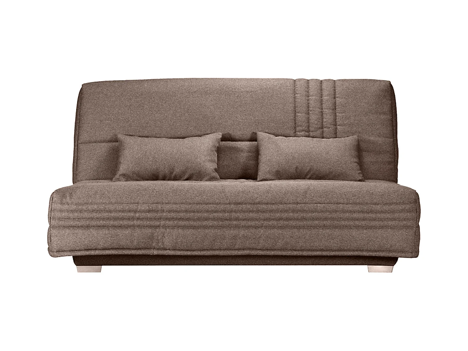 Canapé clic clac tissu avec rangement matelas Sofaconfort 17cm Parko 193cm-Couleur Taupe