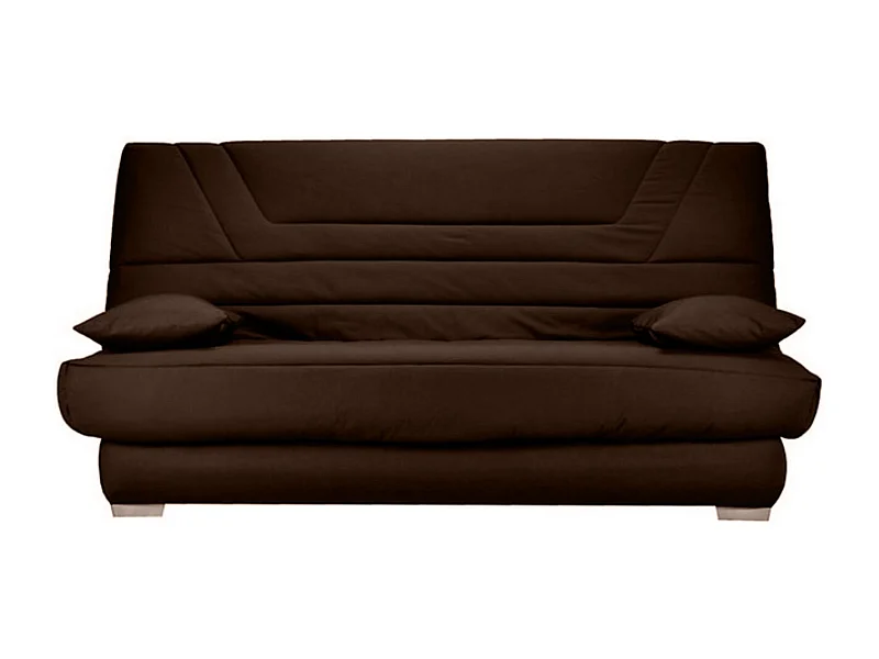 Banquette Clic Clac tissu matelas Bultex 14cm avec rangement Bary-Couleur Marron Foncé-130x190
