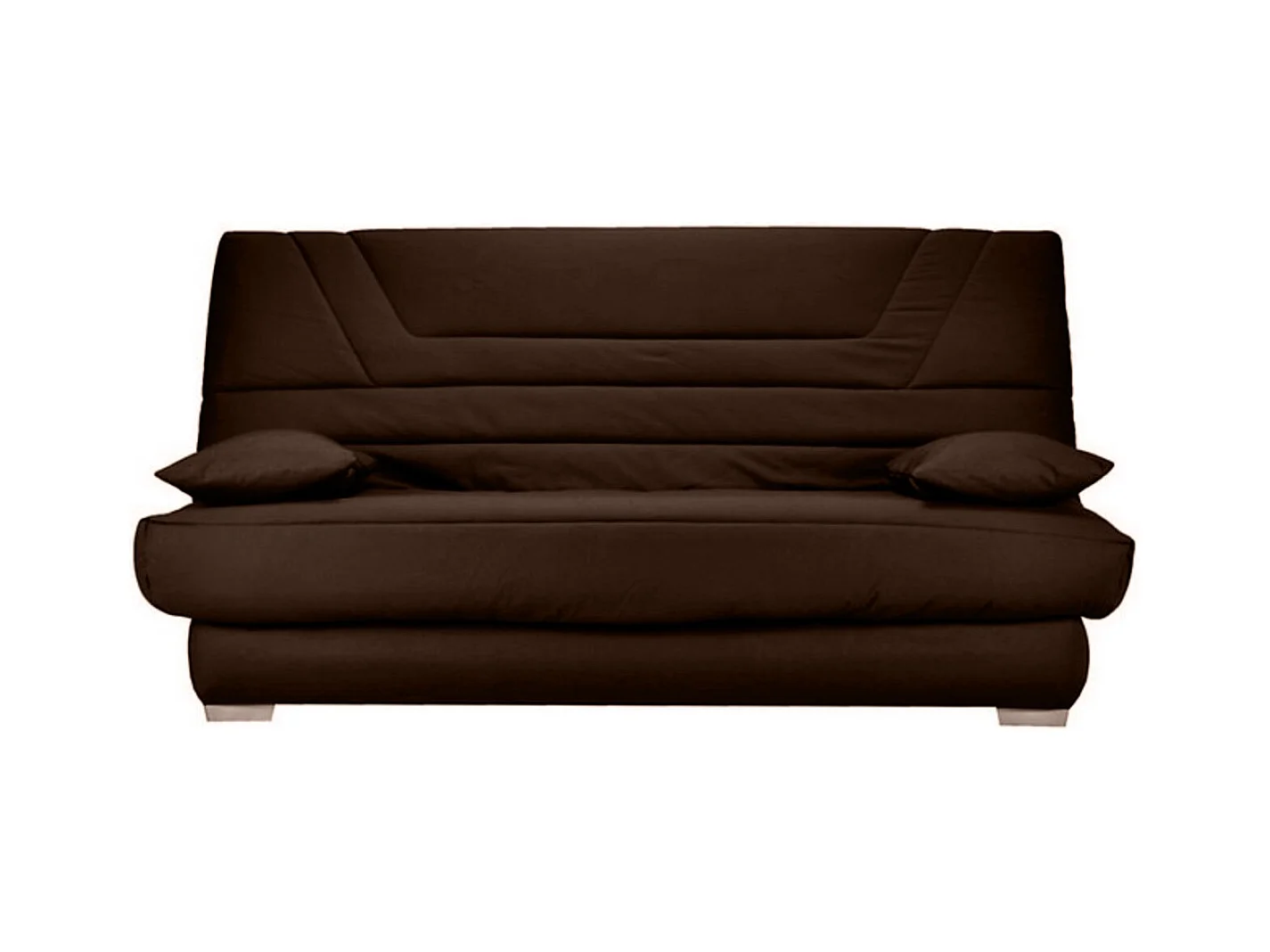 Banquette Clic Clac tissu matelas Bultex 14cm avec rangement Bary-Couleur Marron Foncé-130x190