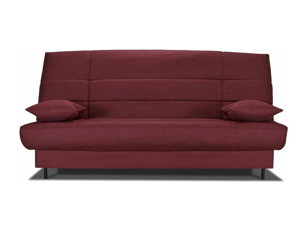 Banquette Clic-clac tissu 130x190 matelas Starflex 13cm avec rangement Folken-Couleur Rouge