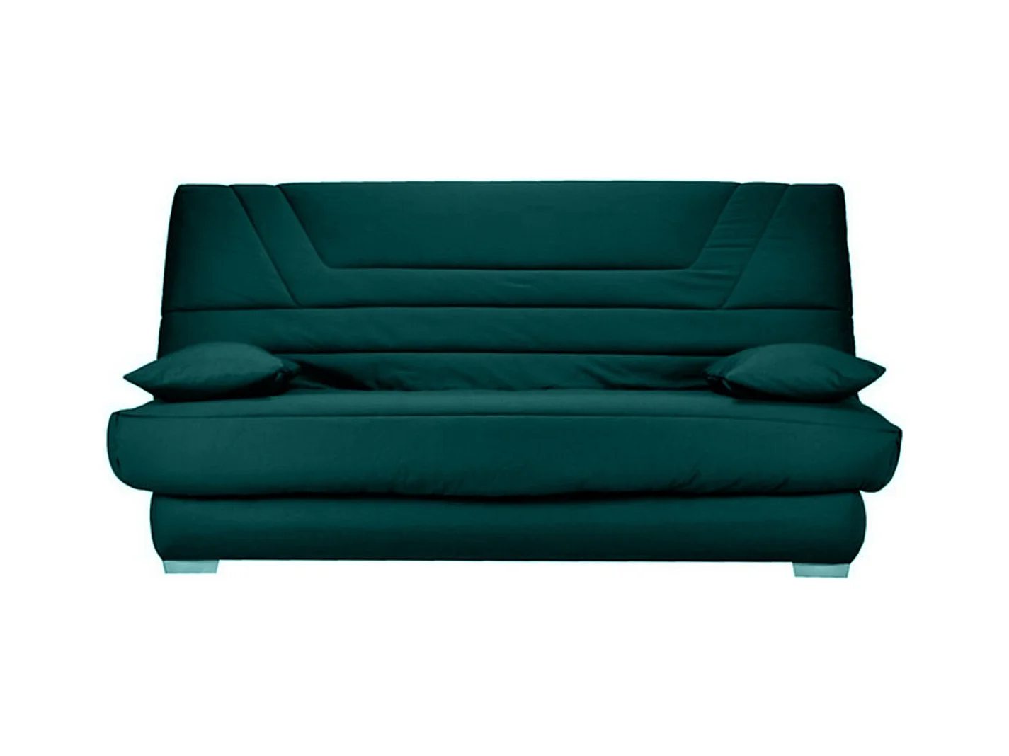 Banquette Clic Clac tissu matelas Bultex 14cm avec rangement Bary-Couleur Vert emeraude-140x190