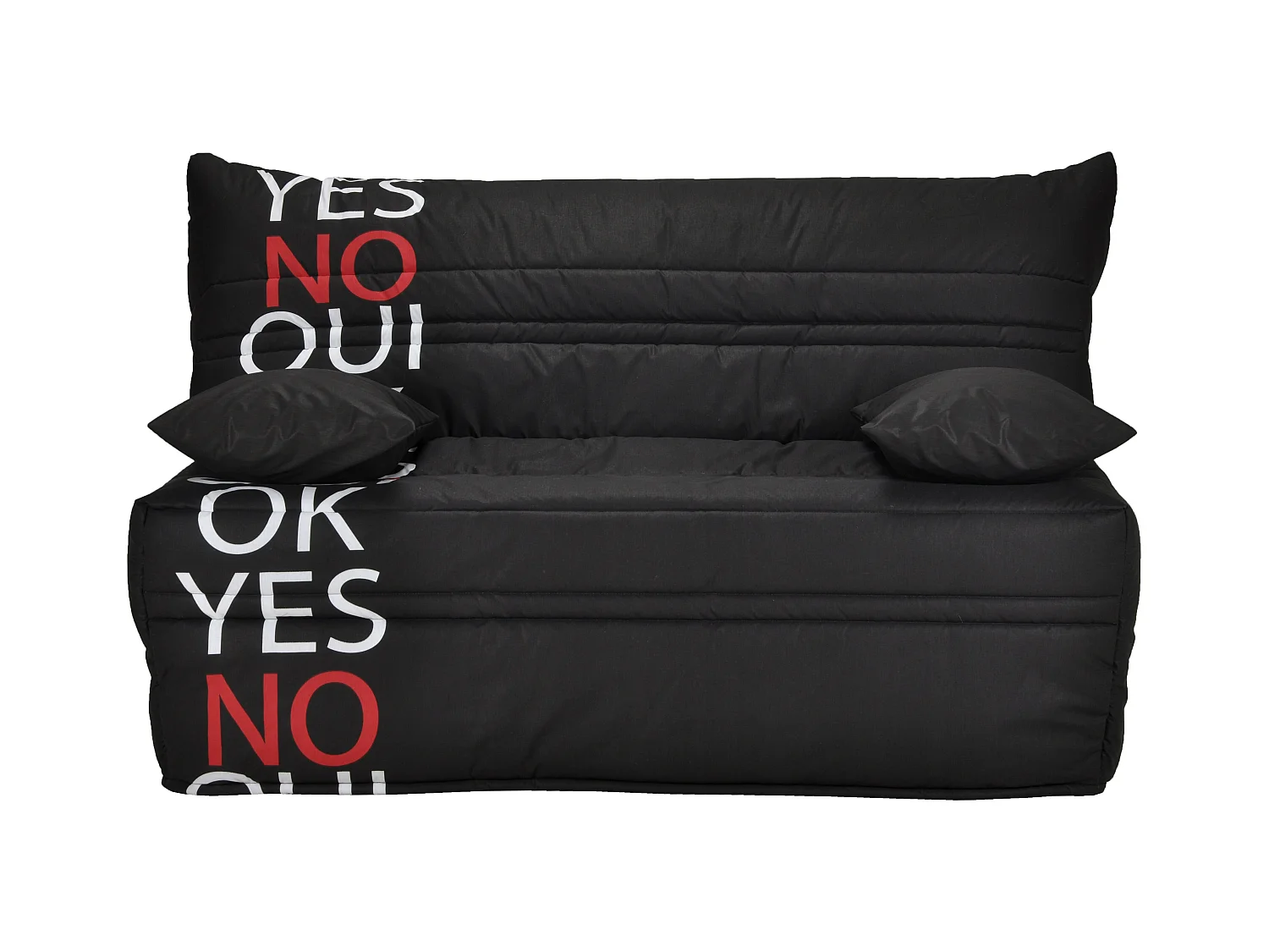 Banquette lit accordéon 2 places 140x190 design noir Yes No Optale