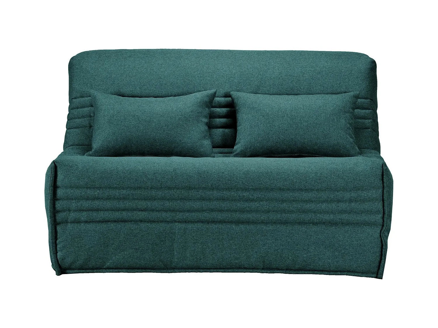 Banquette BZ tissu 140x200 matelas Bultex 15cm Celia-Couleur Bleu canard