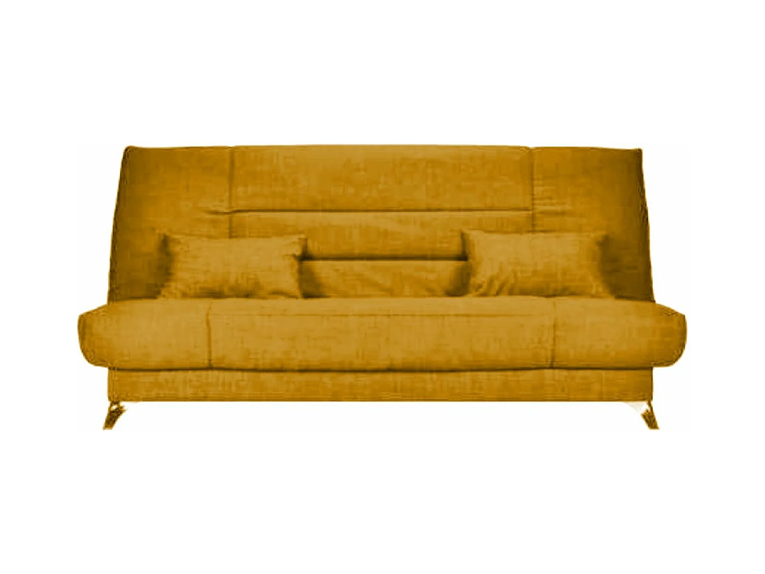 Banquette Clic-clac tissu 130x190 matelas Starflex 13cm avec rangement Malax-Couleur Jaune ambre
