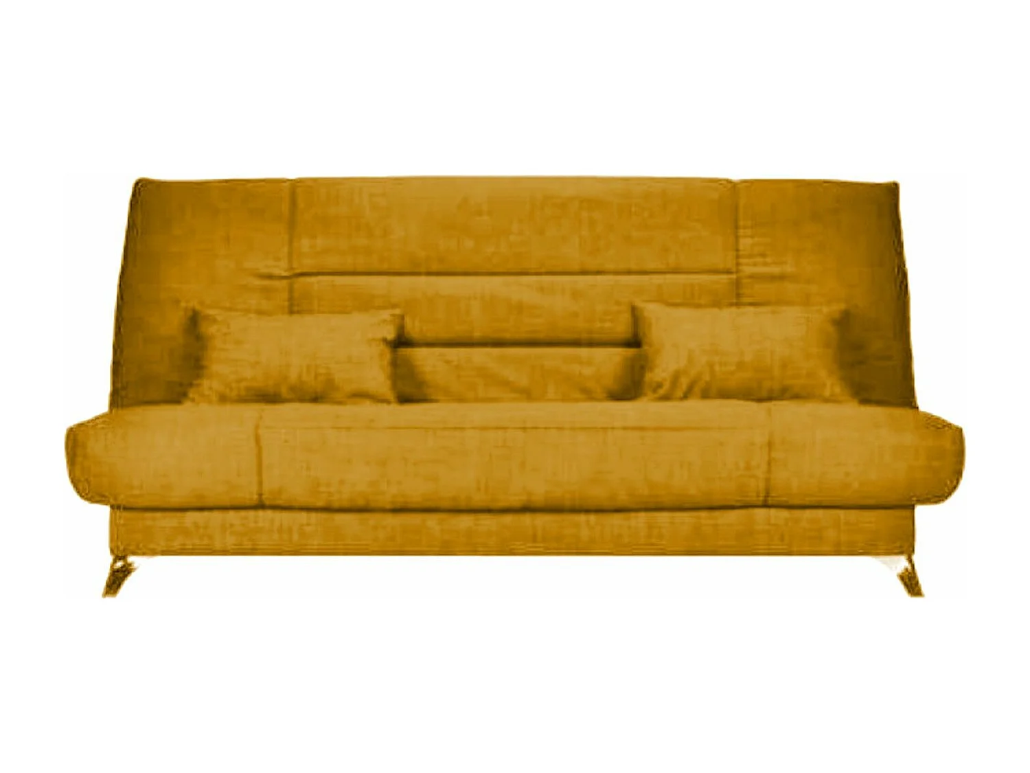 Banquette Clic-clac tissu 130x190 matelas Starflex 13cm avec rangement Malax-Couleur Jaune ambre