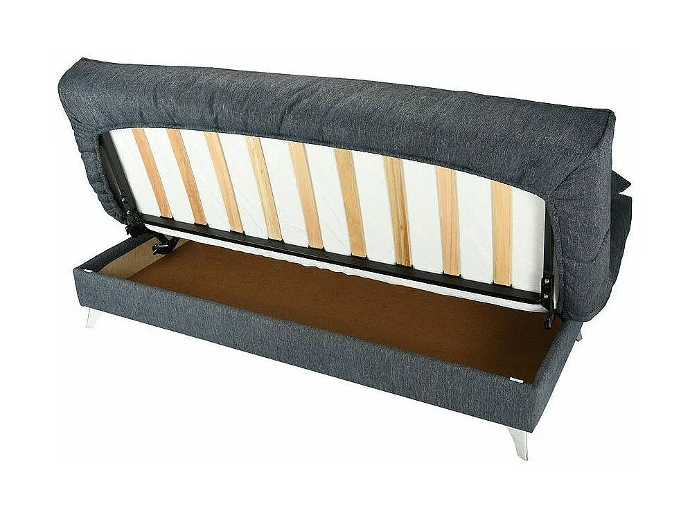 Banquette Clic-clac tissu 130x190 matelas Starflex 13cm avec rangement Malax-Couleur Jaune ambre