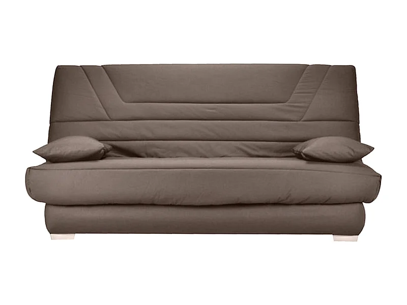 Banquette Clic Clac tissu matelas Bultex 14cm avec rangement Bary-Couleur Taupe-130x190