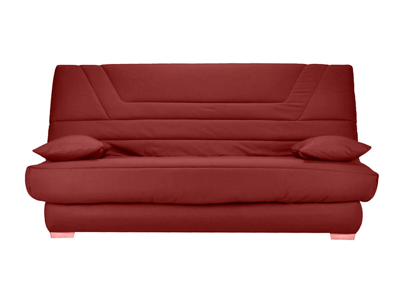 Banquette Clic Clac tissu matelas Bultex 14cm avec rangement Bary-Couleur Rouge cerise-130x190