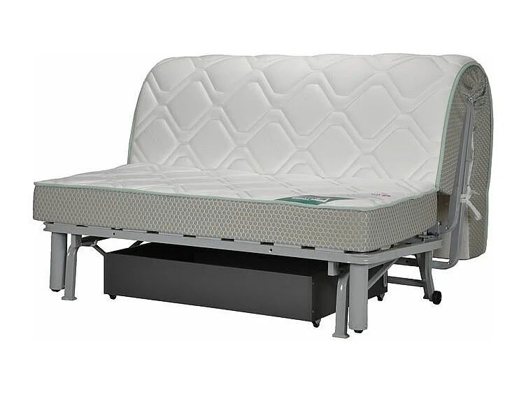 Canapé BZ Tissu matelas 12cm 140x190 Zilo-Couleur Bordeaux-Coffre de rangement Avec rangement