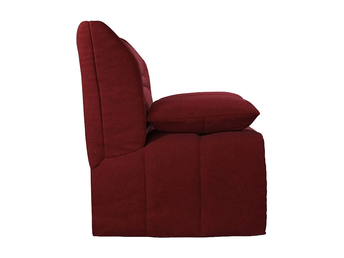 Canapé BZ Tissu matelas 12cm 140x190 Zilo-Couleur Bordeaux-Coffre de rangement Avec rangement
