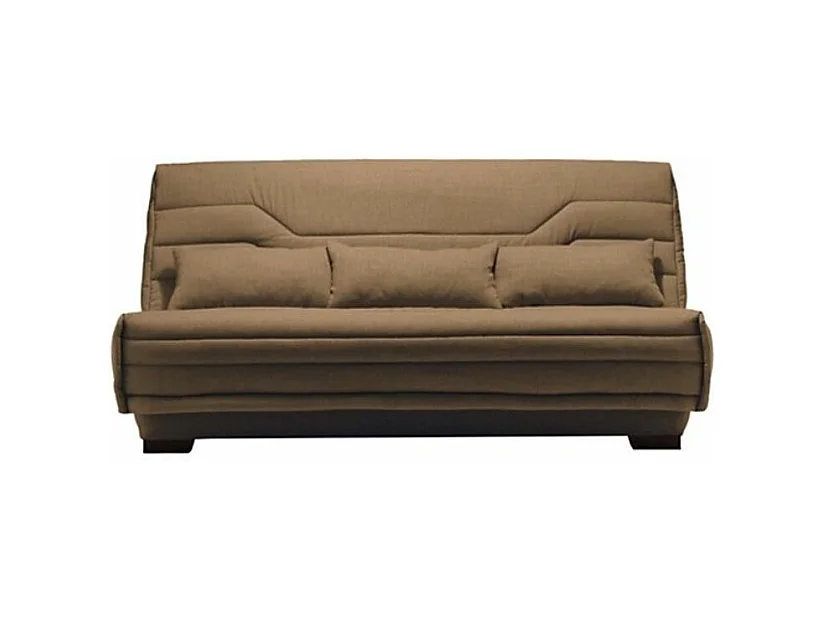 Canapé Clic Clac tissu avec coffre matelas Bultex 15cm Bianca 207cm-Couleur Taupe