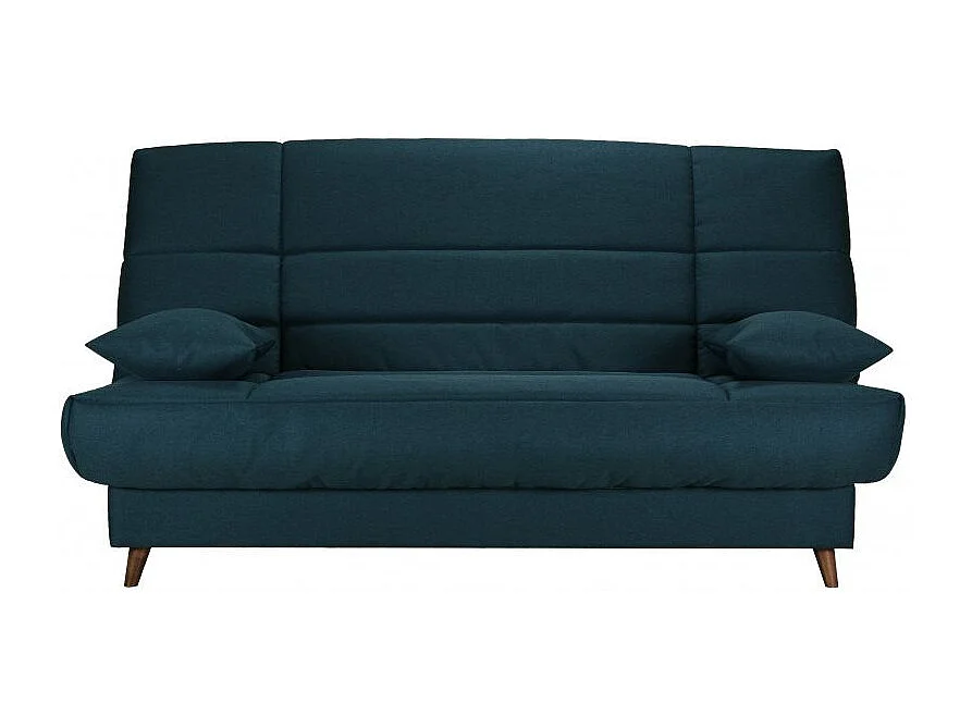 Banquette Clic-clac tissu 130x190 matelas Bultex 14cm avec rangement Boky-Couleur Marron Foncé