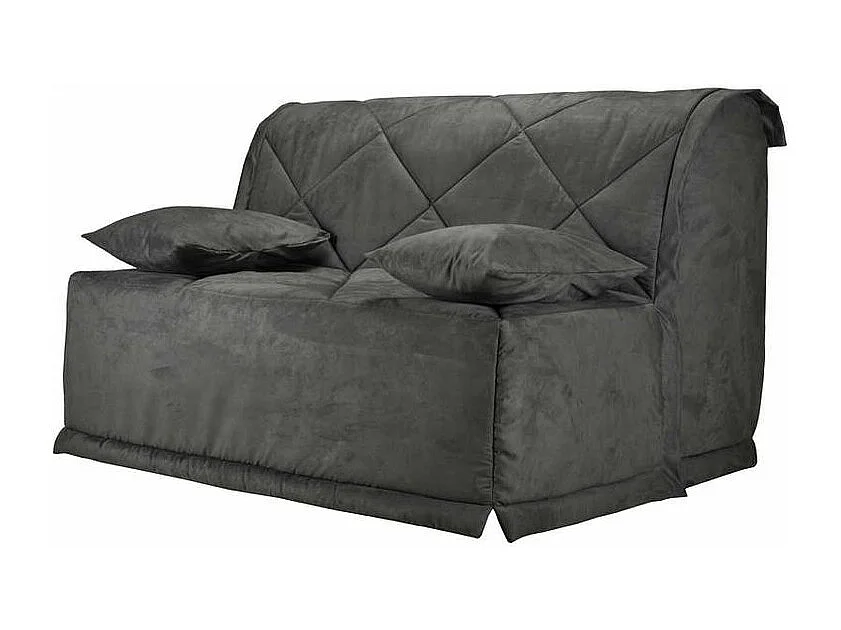 Banquette BZ microfibre matelas Bultex 15cm Master 140x200-Couleur Gris clair-Coffre de rangement Avec rangement
