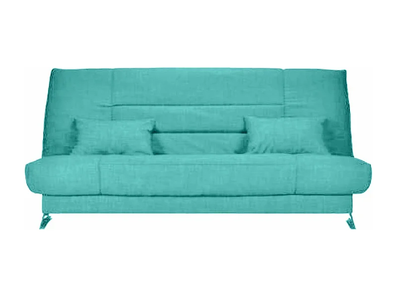 Banquette Clic-clac tissu 130x190 matelas Starflex 13cm avec rangement Malax-Couleur Bleu cyan