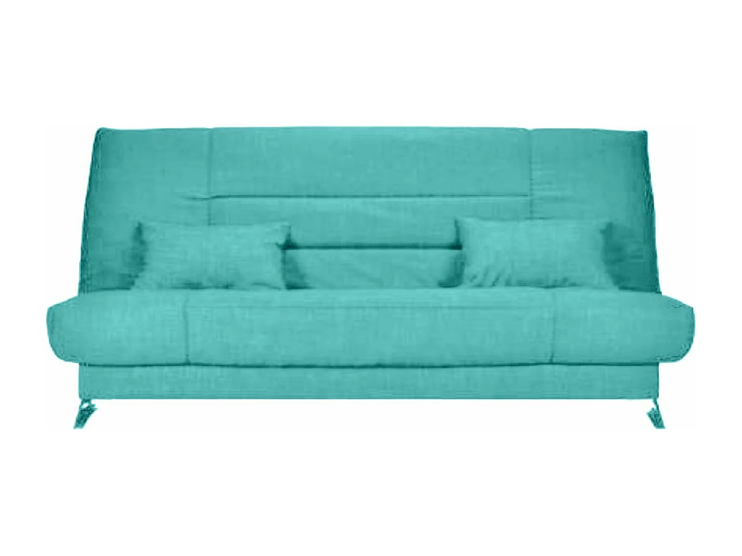 Banquette Clic-clac tissu 130x190 matelas Starflex 13cm avec rangement Malax-Couleur Bleu cyan