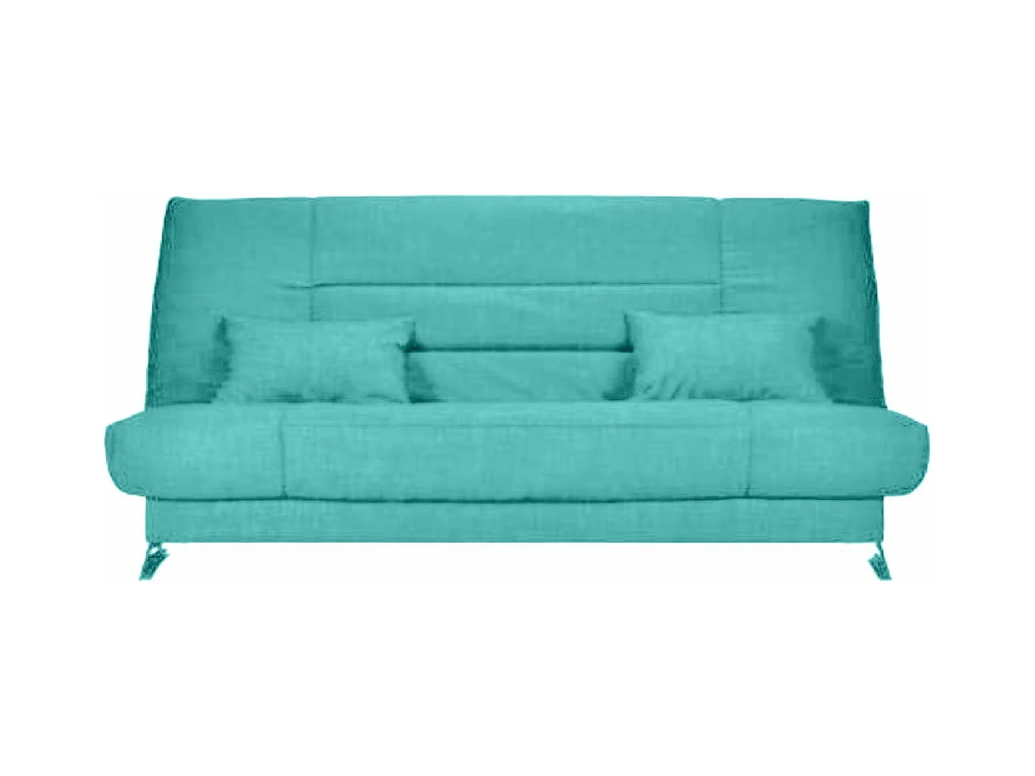 Banquette Clic-clac tissu 130x190 matelas Starflex 13cm avec rangement Malax-Couleur Bleu cyan