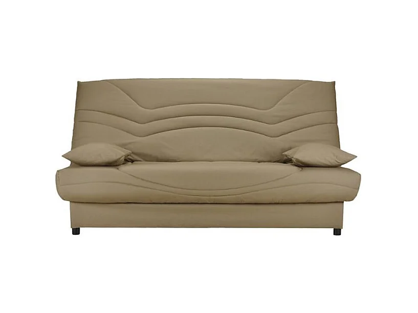 Banquette Clic Clac tissu matelas Starbed 13cm avec coffre de rangement Kistar 130x190-Couleur Gris clair chiné