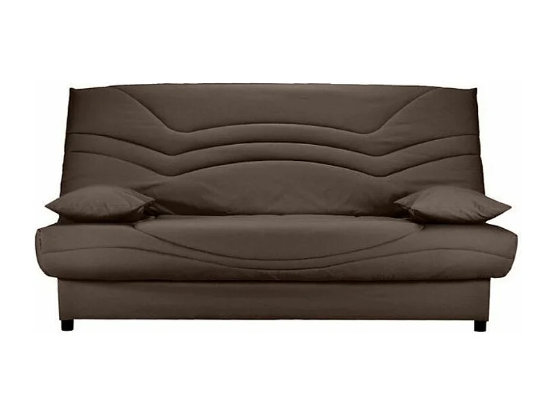 Banquette Clic Clac tissu matelas Starbed 13cm avec coffre de rangement Kistar 130x190-Couleur Marron Foncé