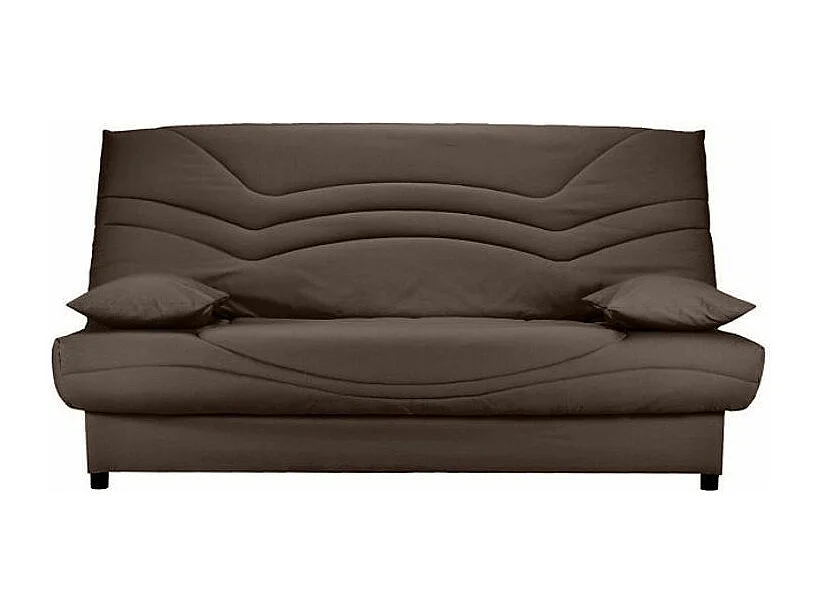 Banquette Clic Clac tissu matelas Starbed 13cm avec coffre de rangement Kistar 130x190-Couleur Marron Foncé