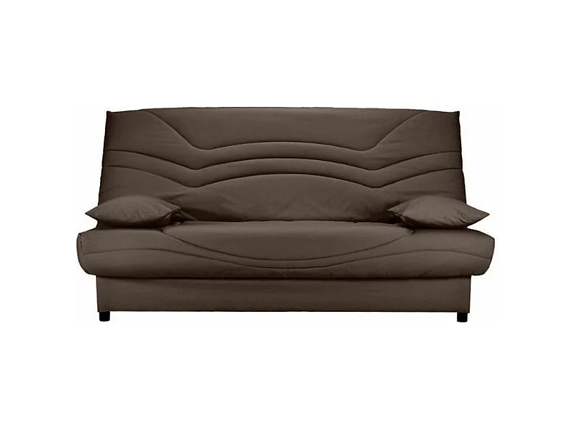 Banquette Clic Clac tissu matelas Starbed 13cm avec coffre de rangement Kistar 130x190-Couleur Marron Foncé