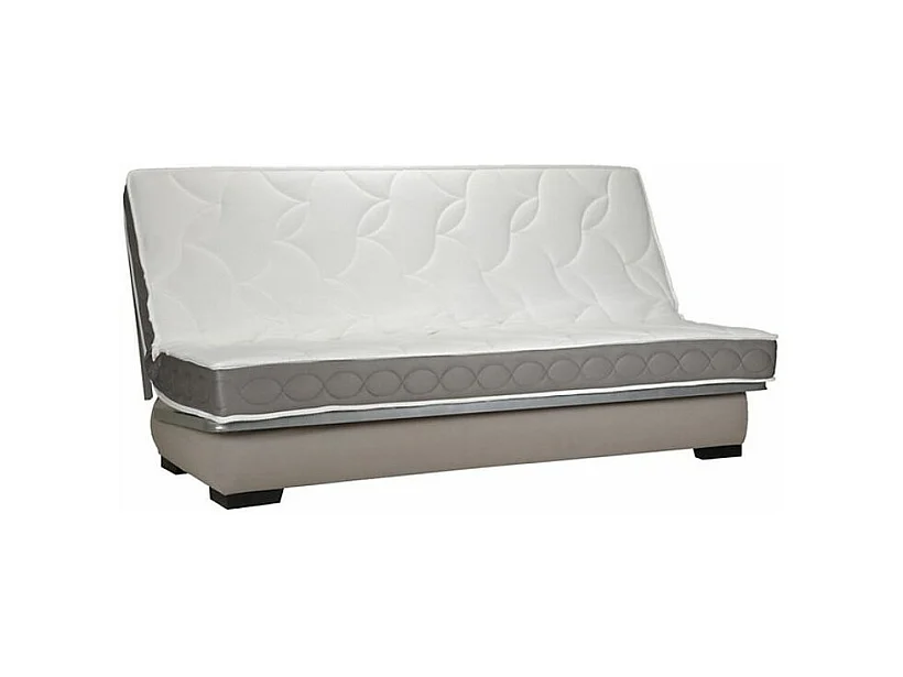 Canapé clic clac microfibre avec rangement matelas Starlux 17cm Minel 207cm-Couleur Noir