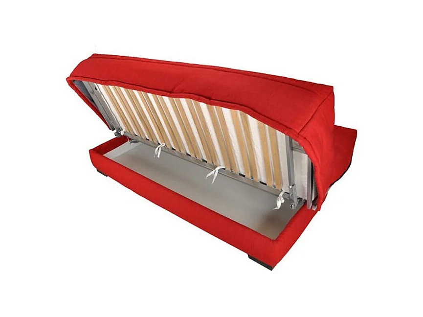 Microvezel slaapbank met Starlux matrasopberger 17 cm Minel 207 cm-Kleur Zwart