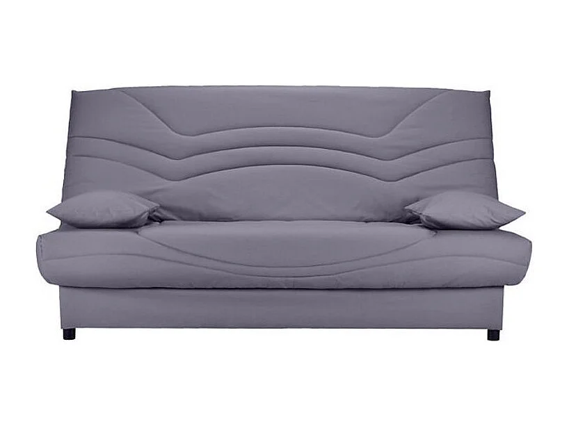 Banquette Clic Clac tissu matelas Starbed 13cm avec coffre de rangement Kistar 130x190-Couleur Gris perle