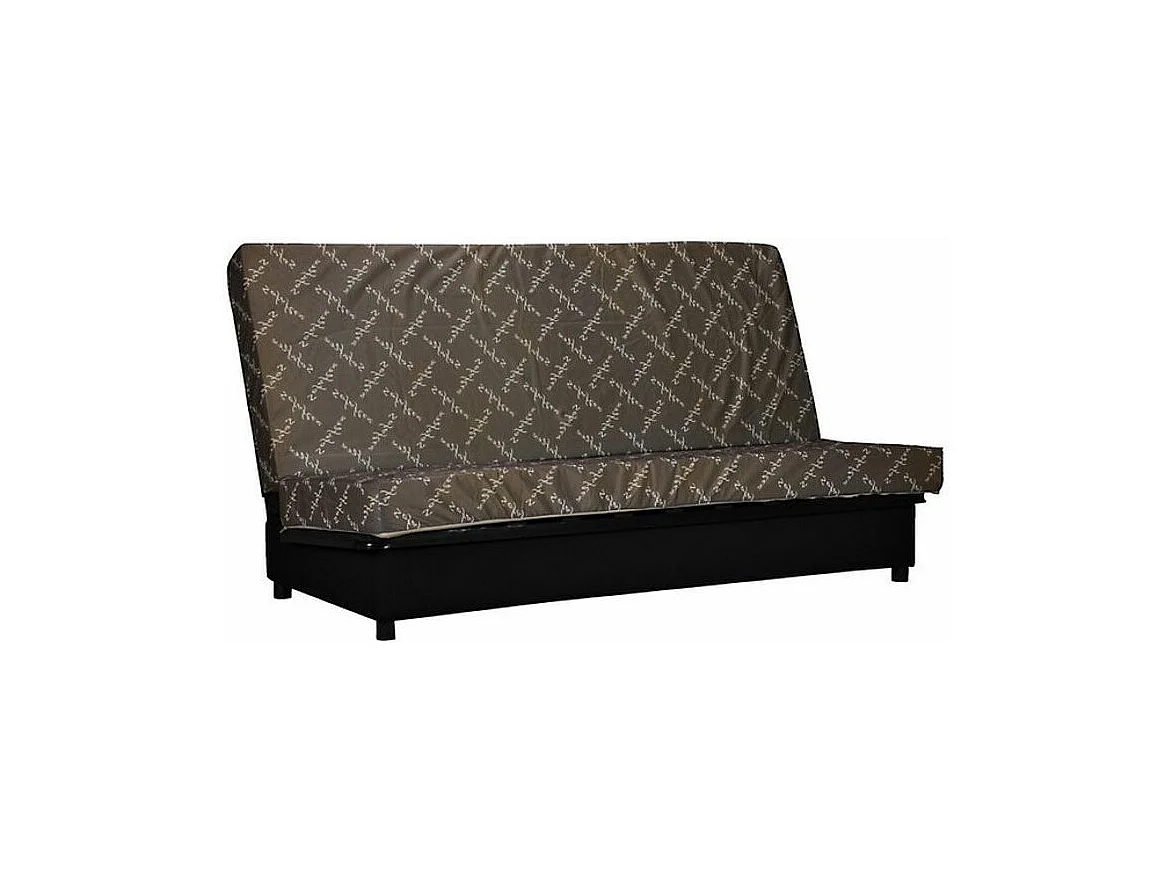 Banquette Clic Clac tissu matelas Starbed 13cm avec coffre de rangement Kistar 130x190-Couleur Gris perle