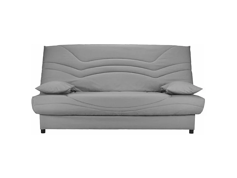Banquette Clic Clac tissu matelas Starbed 13cm avec coffre de rangement Kistar 130x190-Couleur Gris Souris