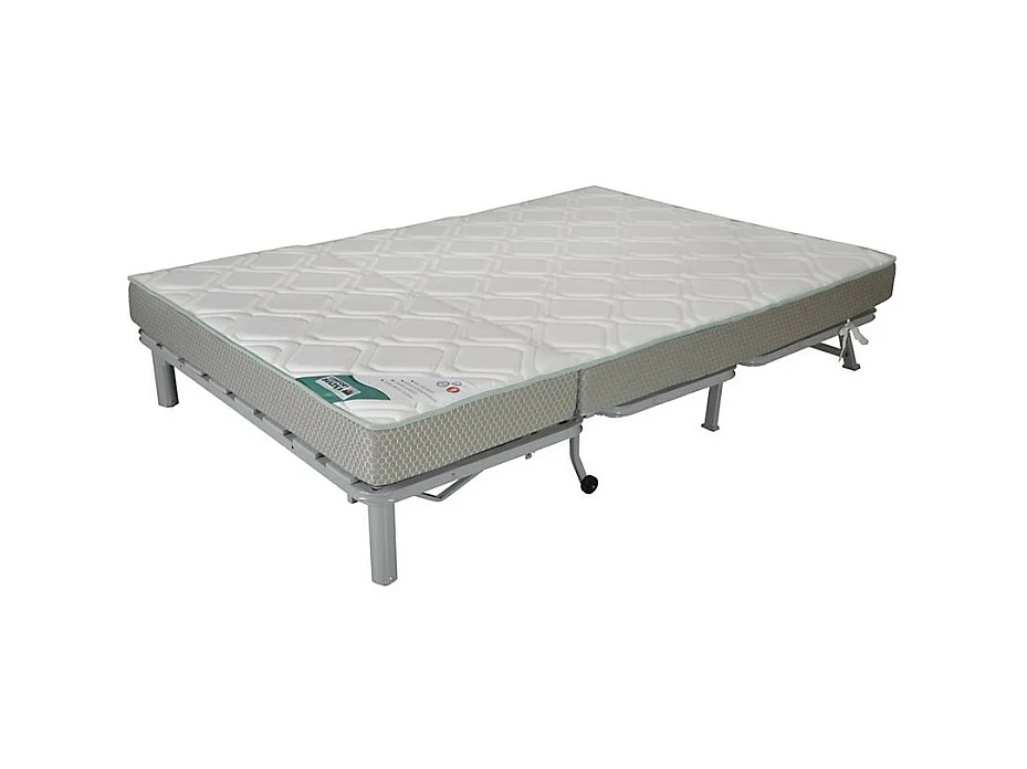 Banquette BZ microfibre matelas Bultex 15cm Master 140x200-Couleur Gris clair