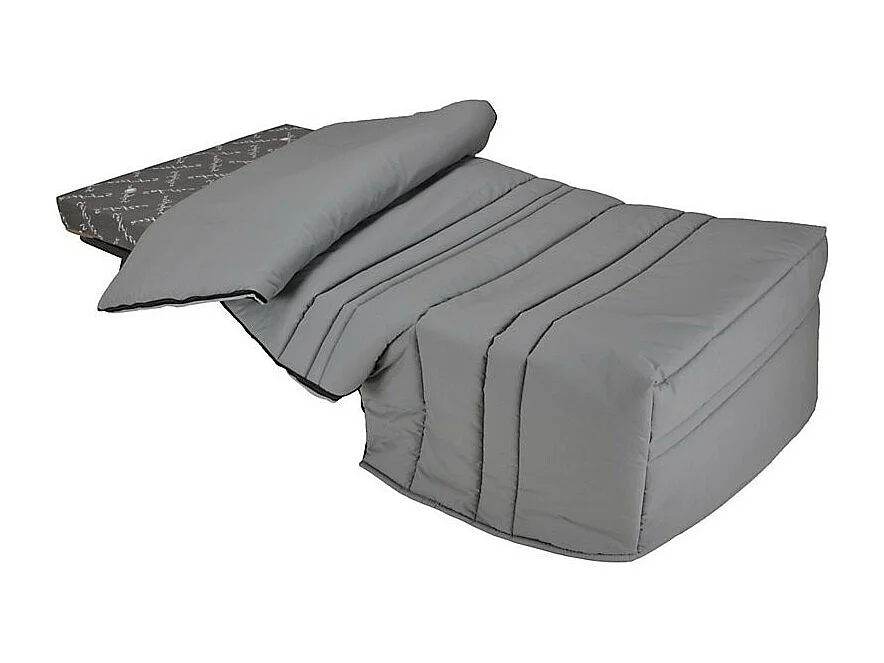 BZ grijs bedrukte bank 90x190 cm Starconfort matras 12 cm Petals