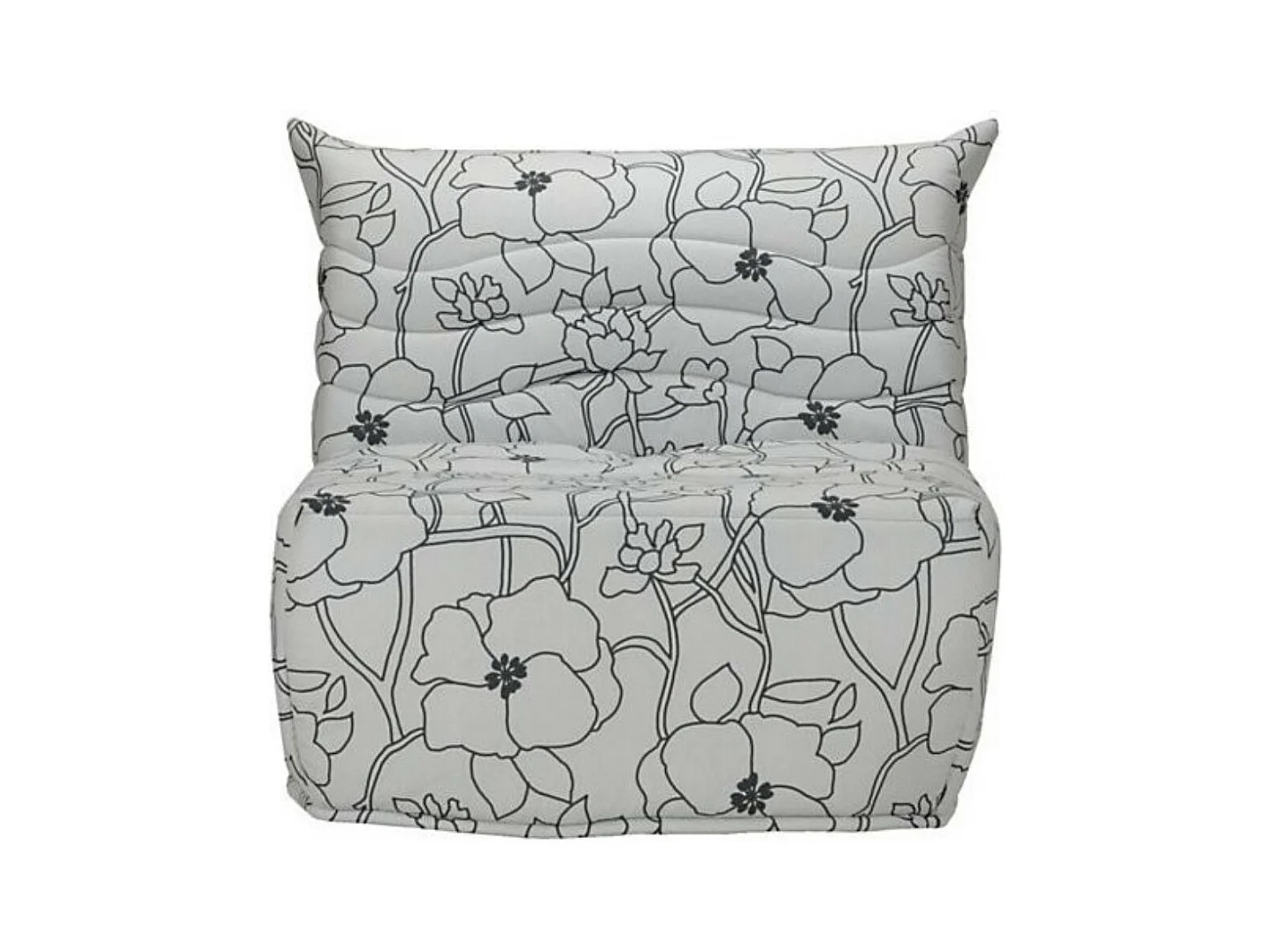 Banquette BZ grise imprimée 90x190 Matelas Starconfort 12cm Pétales