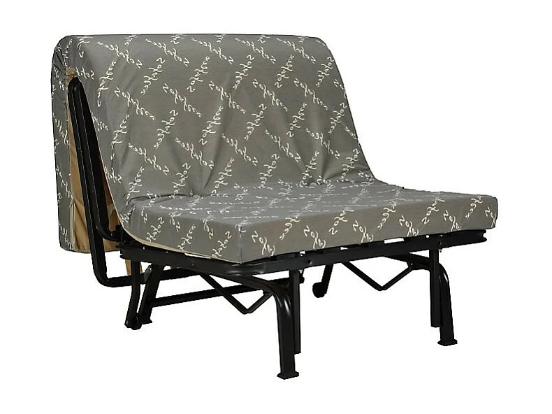 Banquette BZ grise imprimée 90x190 Matelas Starconfort 12cm Pétales