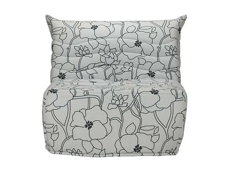 Banquette BZ grise imprimée 90x190 Matelas Starconfort 12cm Pétales