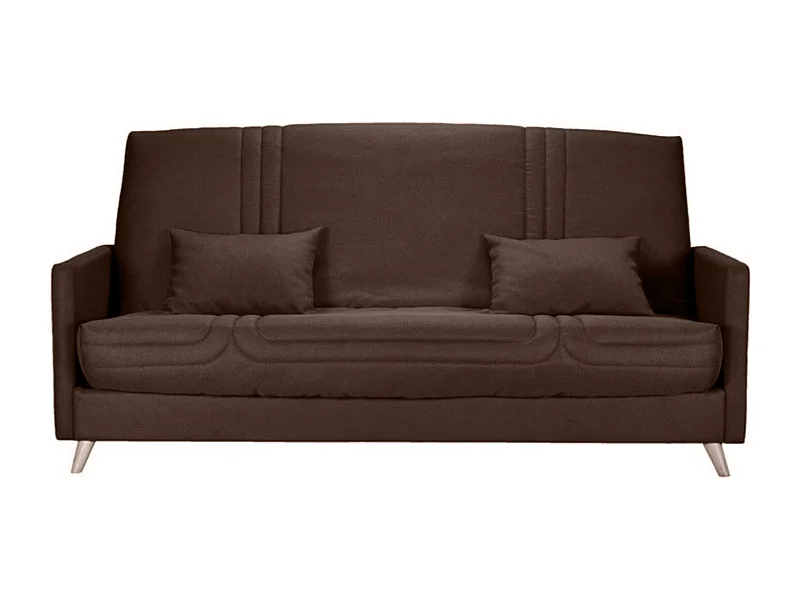 Banquette Clic-clac tissu 130x190 matelas Starbed 13cm avec rangement Soly-Couleur Marron