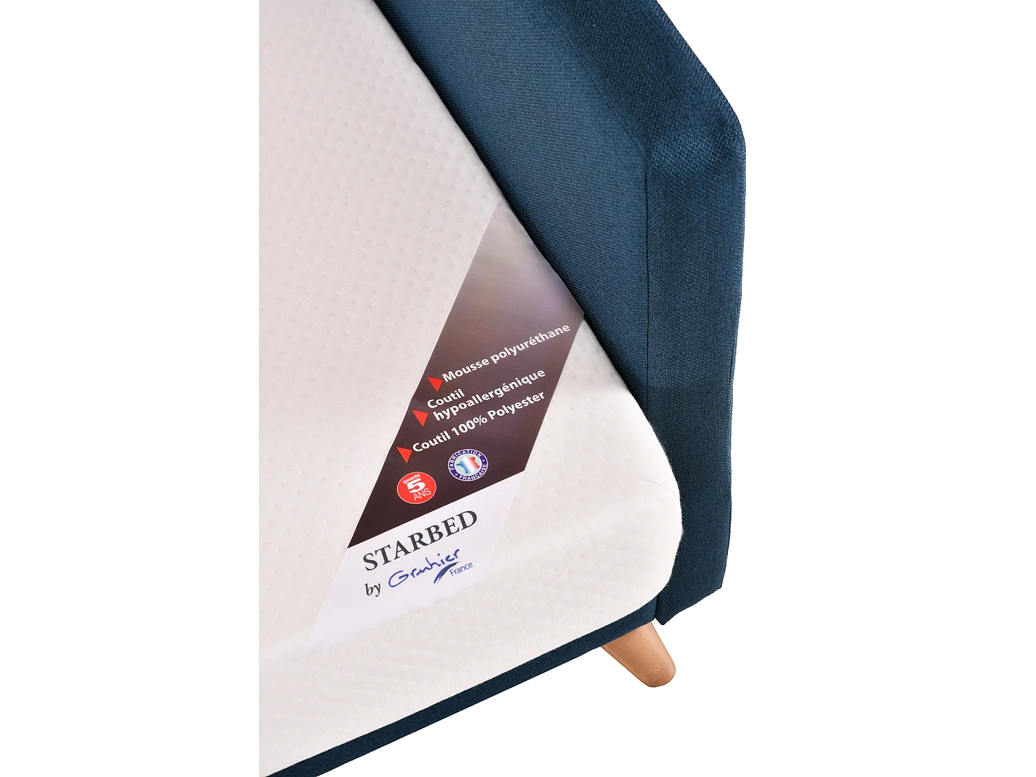 Clic-clac stoffen bank 130x190 cm Starbed matras 13 cm met Soly opbergruimte-Kleur Bruin