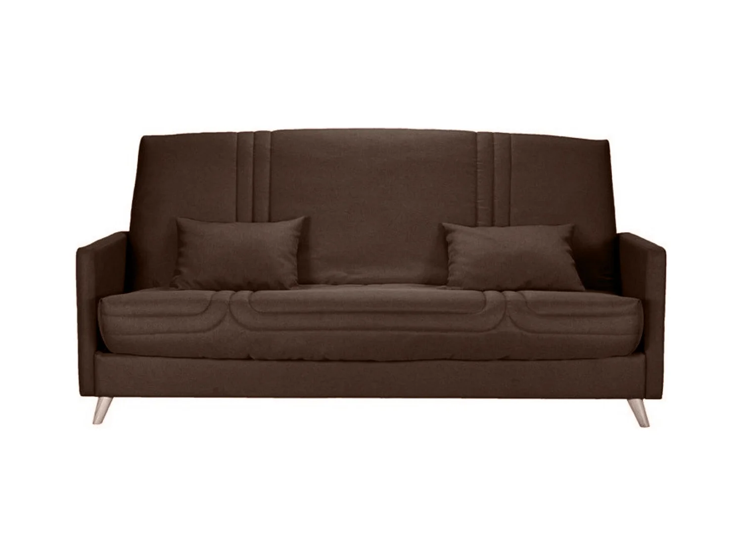 Banquette Clic-clac tissu 130x190 matelas Starbed 13cm avec rangement Soly-Couleur Marron