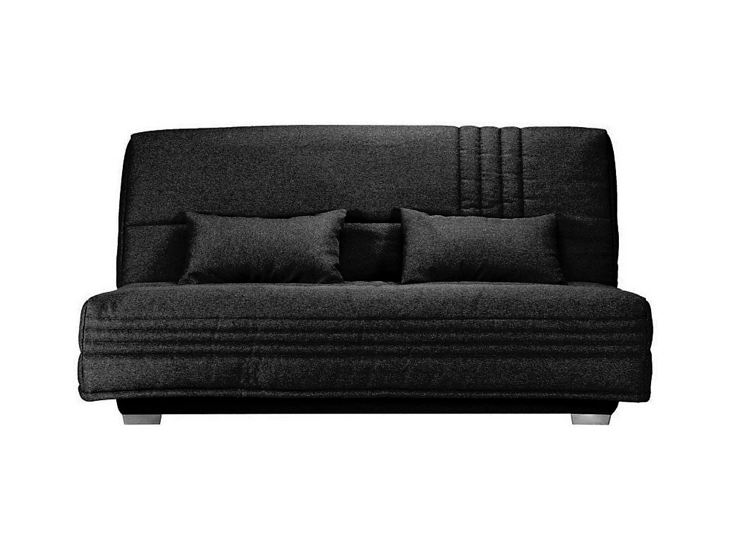 Canapé clic clac tissu avec rangement matelas Sofaconfort 17cm Parko 193cm-Couleur Gris foncé chiné