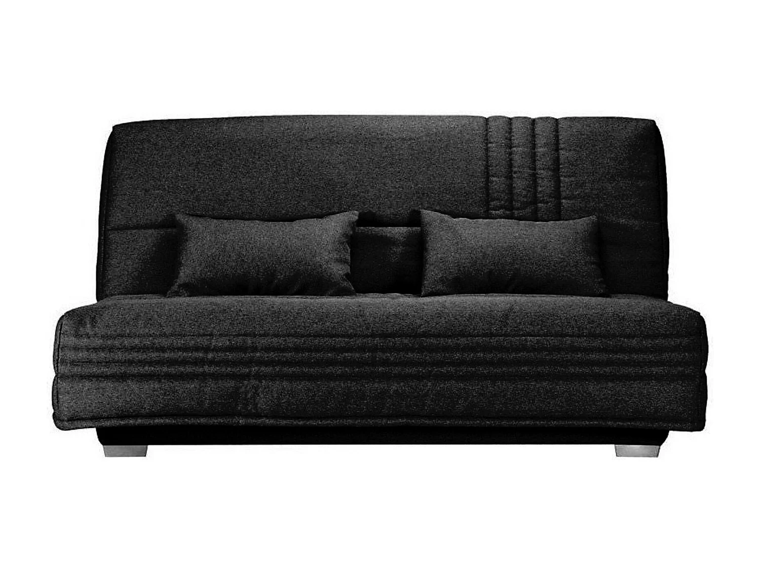 Canapé clic clac tissu avec rangement matelas Sofaconfort 17cm Parko 193cm-Couleur Gris foncé chiné