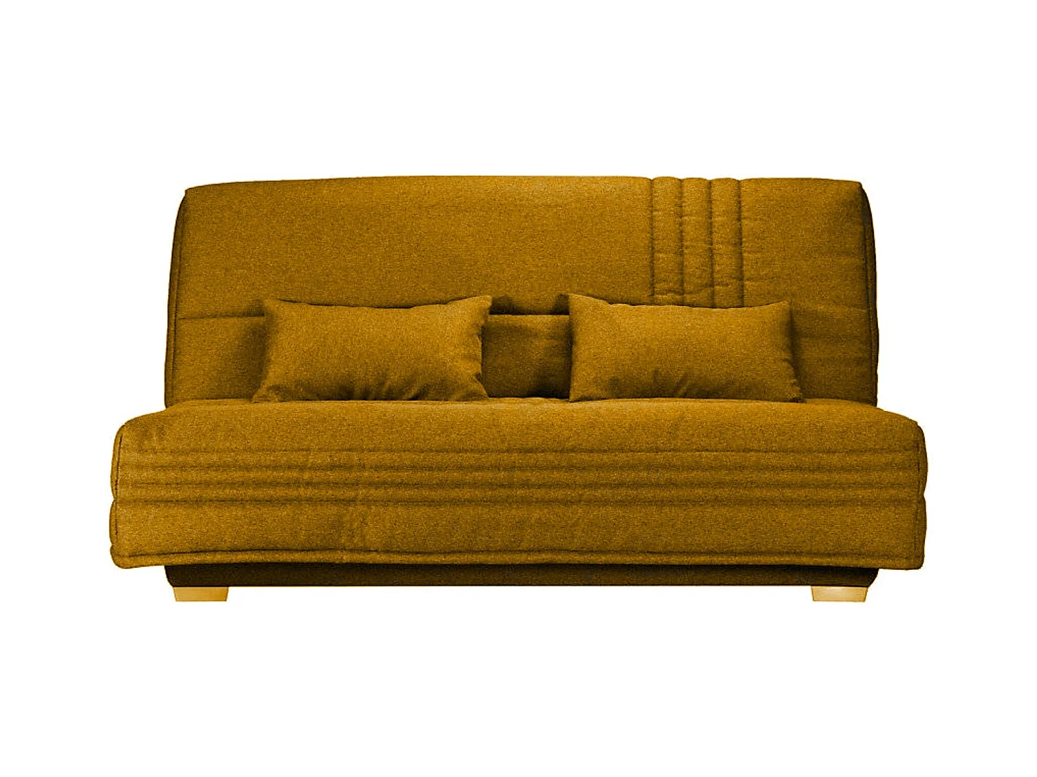 Canapé clic clac tissu avec rangement matelas Sofaconfort 17cm Parko 193cm-Couleur Jaune ambre