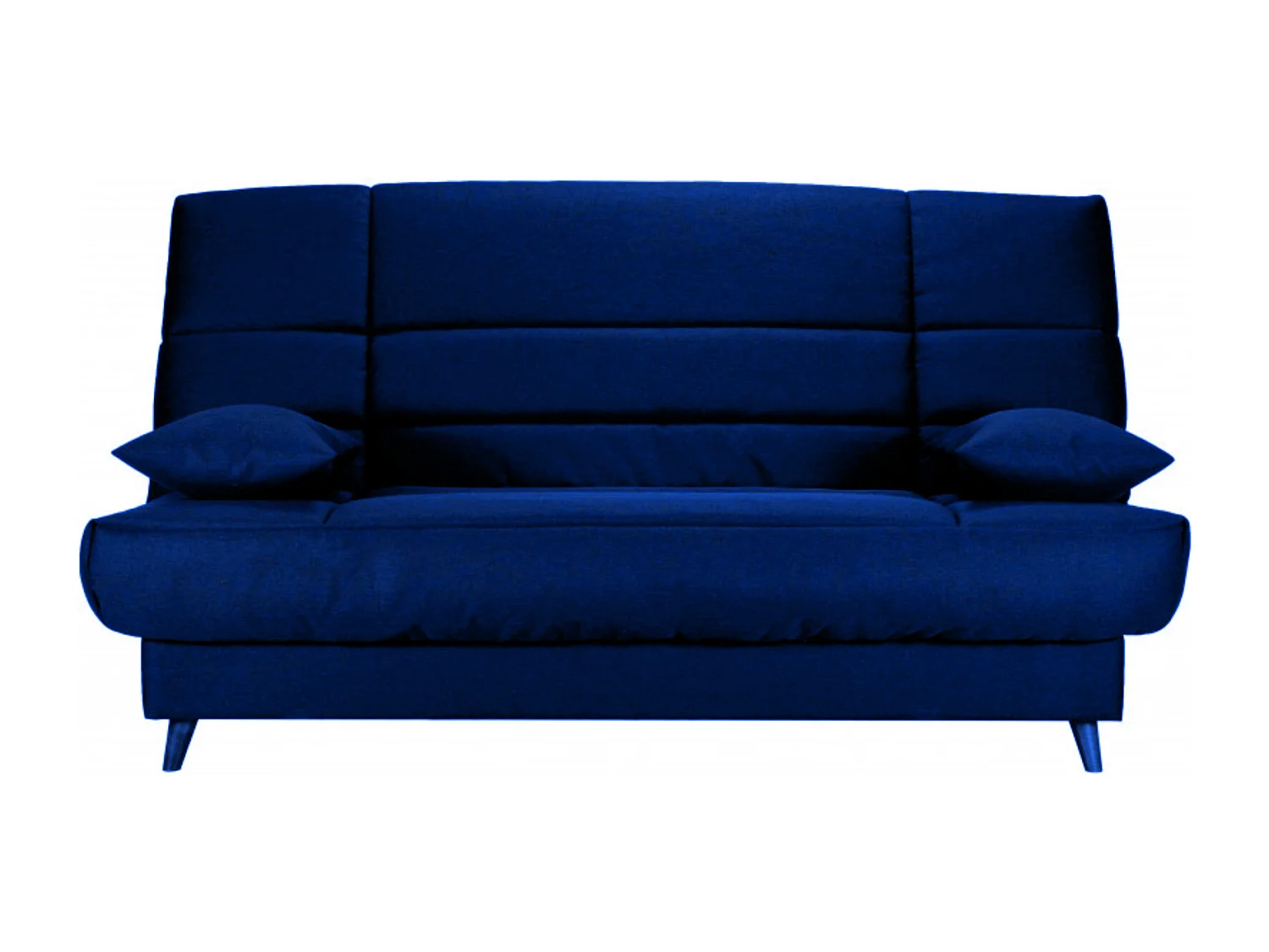 Banquette Clic-clac tissu 130x190 matelas Bultex 14cm avec rangement Boky-Couleur Bleu nuit